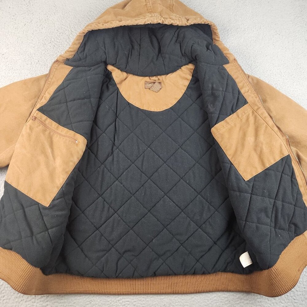 Canvas Active Workwear Hooded Jacket Mens Extra Large Quilted Distress Bomber - Picture 8 of 16